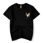 Vintage ethnic cotton embroidered crane t-shirt - Image 2