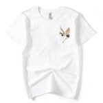 Vintage ethnic cotton embroidered crane t-shirt - Image 4