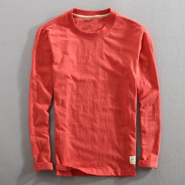 Men's Loose Round Neck Long Sleeved Shirt - Image 3