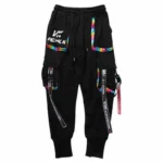 Hip Hop Joggers Men Letter Ribbons Cargo Pants Pockets - Image 4