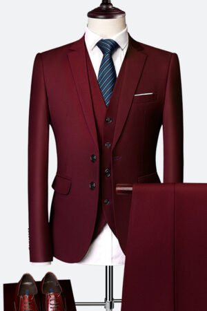 Men's Suit Three-piece Suit British Slim-fitting Wedding Dress Multicolor Plus Size