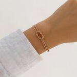 Simple Knot Snake Bone Bracelet Cold Style Design Element Bracelet - Image 2