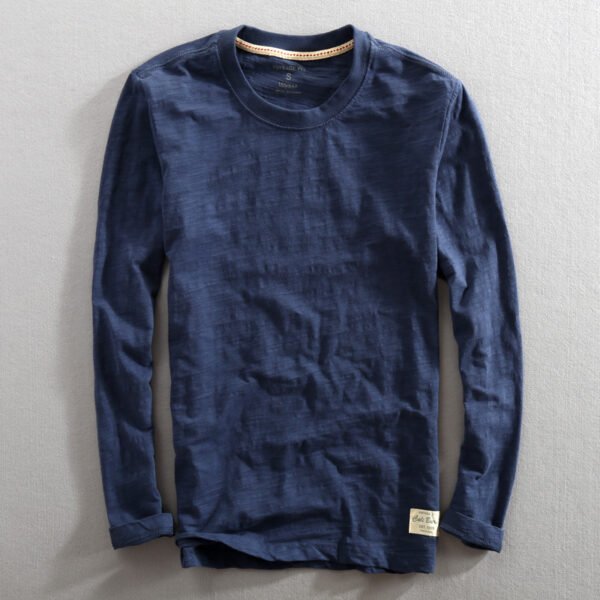 Men's Loose Round Neck Long Sleeved Shirt - Image 10