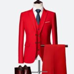 Men's Suit Three-piece Suit British Slim-fitting Wedding Dress Multicolor Plus Size - Image 2