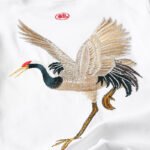 Vintage ethnic cotton embroidered crane t-shirt - Image 5