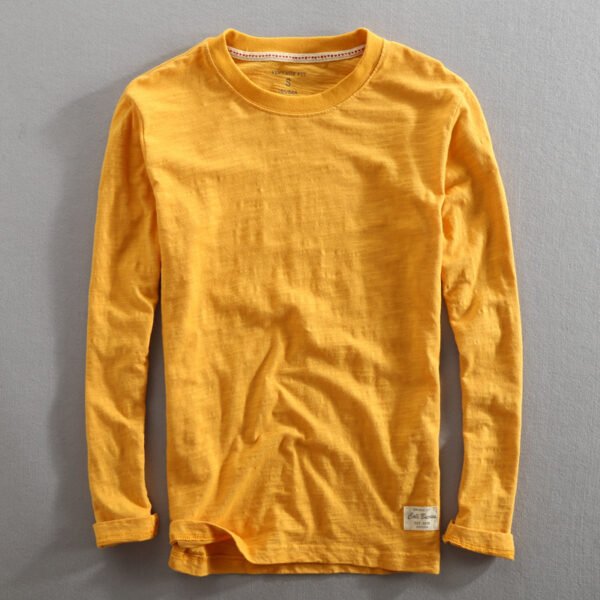 Men's Loose Round Neck Long Sleeved Shirt - Image 8