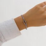 Simple Knot Snake Bone Bracelet Cold Style Design Element Bracelet - Image 7