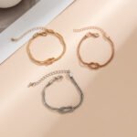 Simple Knot Snake Bone Bracelet Cold Style Design Element Bracelet - Image 6