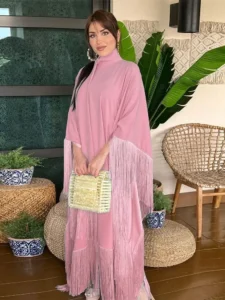 Luxury Khimar Tassel Butterfly Batwing Abaya - Image 4