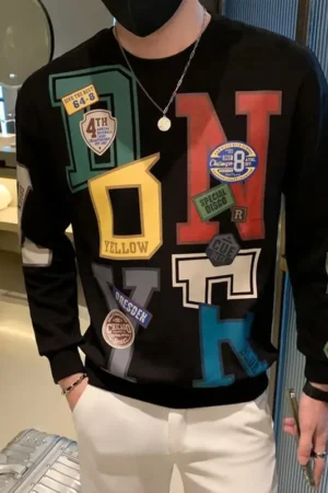Fashion O-Neck Loose Printed Letter