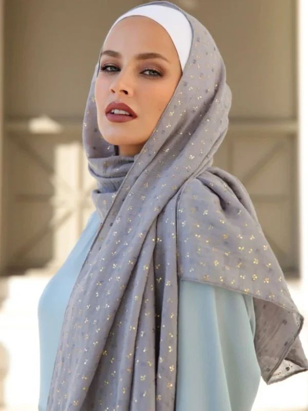 Glitter Cotton Linen Scarf - Image 4