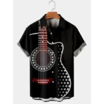 Guitar Flame Shirt Musical Note 3D Print Men's Women - Image 2