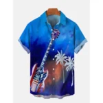 Guitar Flame Shirt Musical Note 3D Print Men's Women - Image 6