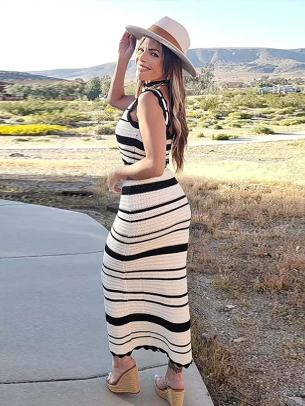 Knitted Striped Beach Skirt Sets Women 2024 - Image 2