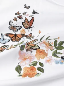Summer Embroidery T Shirt Men Women Butterfly - Image 5