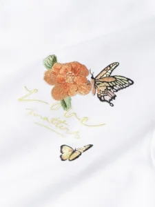 Summer Embroidery T Shirt Men Women Butterfly - Image 6