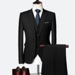 Men's Suit Three-piece Suit British Slim-fitting Wedding Dress Multicolor Plus Size - Image 4