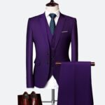 Men's Suit Three-piece Suit British Slim-fitting Wedding Dress Multicolor Plus Size - Image 3