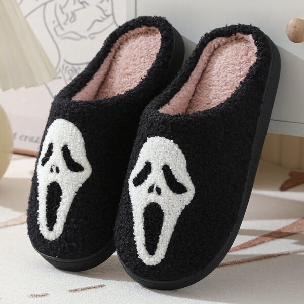 Halloween Skull Cartoon Print Slippers Warm Winter Slippers For Men Women Couple Home Shoes Indoor Cotton Slippers - Image 8