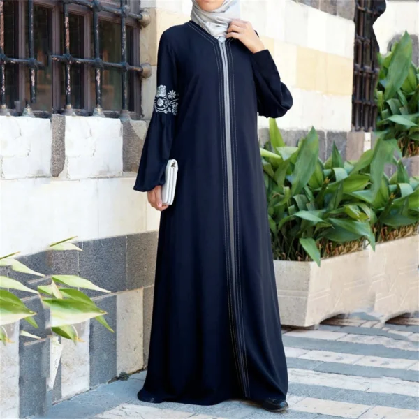 Elegant Gentle Lace Patchwork  Abaya - Image 2