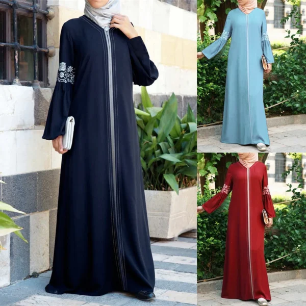 Elegant Gentle Lace Patchwork  Abaya - Image 4