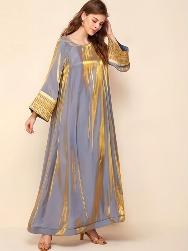 Luxurious Long Sleeve Maxi Kaftan Dress - Image 3