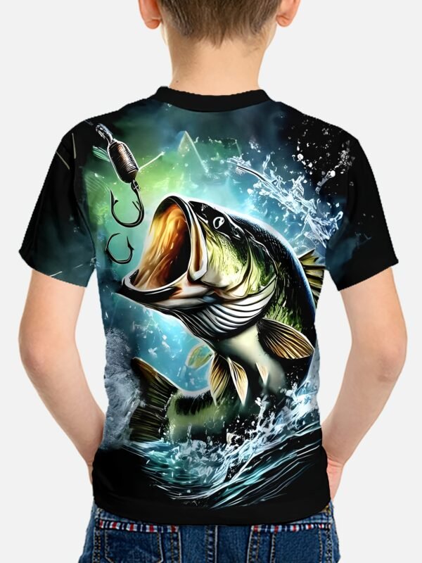 Boys' 3D Fishing Graphic T-Shirt - Image 2