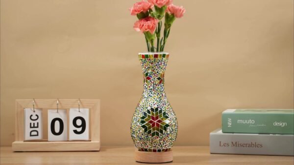 Handmade Turkish Moroccan Mosaic Vase Lamp - - Image 14