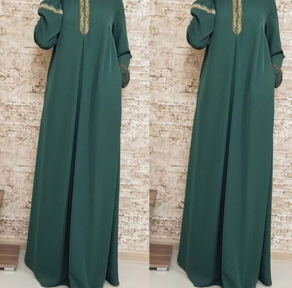 Women Plus Size Print Abaya Jilbab Muslim Maxi Dress - Image 4