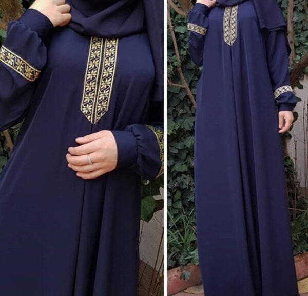 Women Plus Size Print Abaya Jilbab Muslim Maxi Dress - Image 2