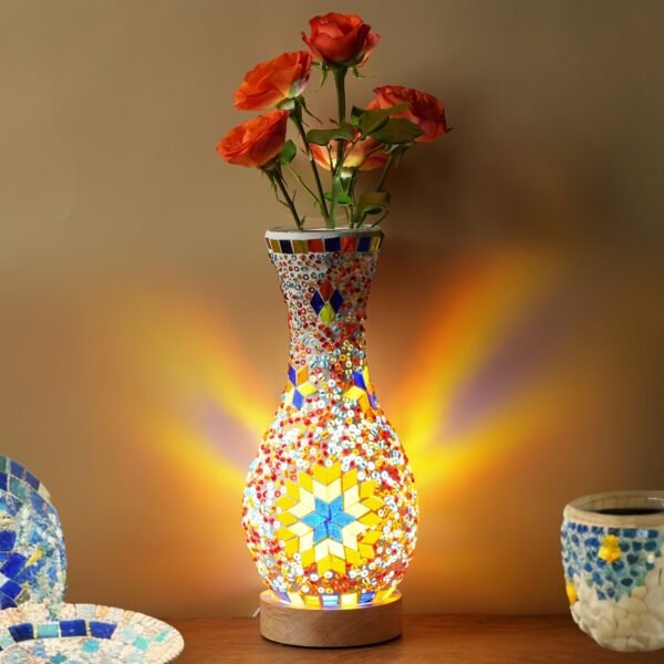 Handmade Turkish Moroccan Mosaic Vase Lamp - - Image 11