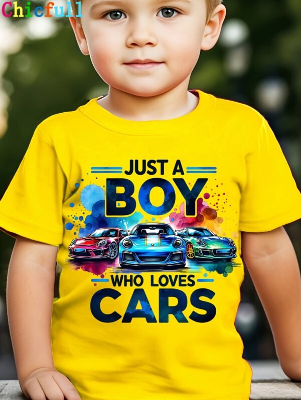 1pc Chicfull Boys' Casual Round Neck T-Shirt,