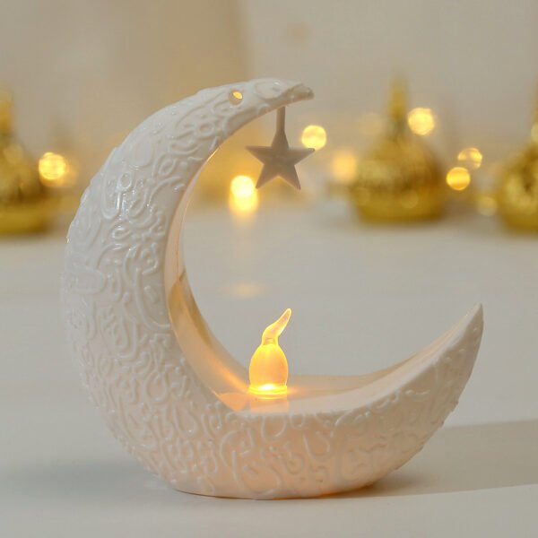 Star Moon Candlestick Arabian Lantern Electric Candle Lamp Storm - Image 8