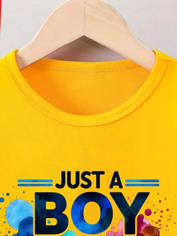 1pc Chicfull Boys' Casual Round Neck T-Shirt, - Image 5