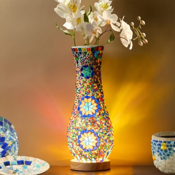 Handmade Turkish Moroccan Mosaic Vase Lamp - - Image 7