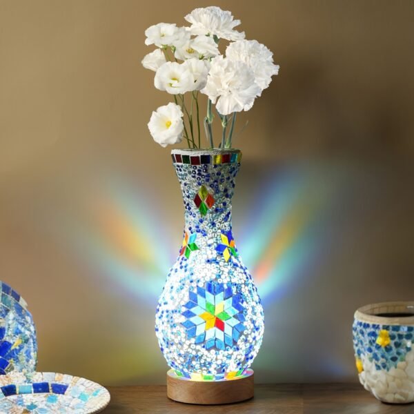 Handmade Turkish Moroccan Mosaic Vase Lamp - - Image 9