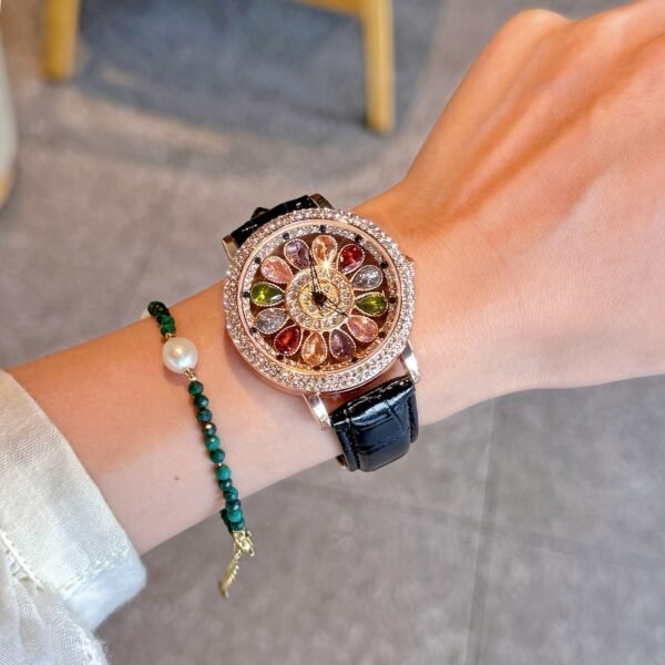 Watch With Colorful Rhinestone Inlay - Image 3