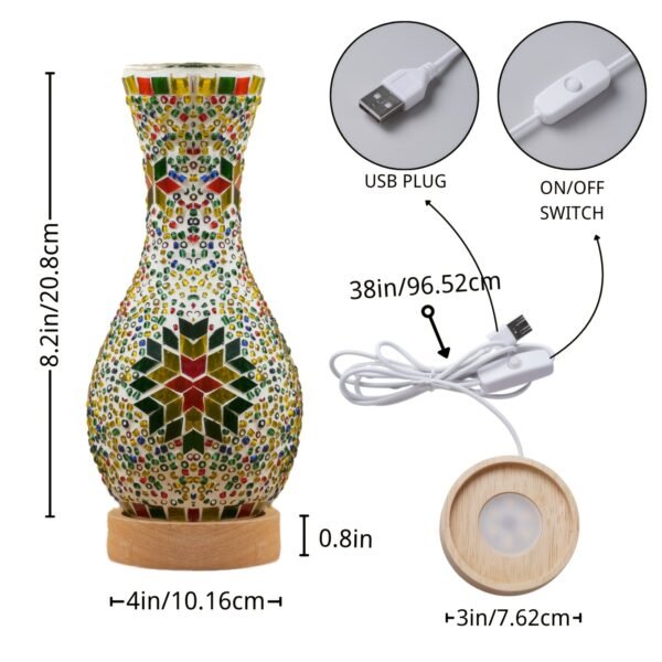 Handmade Turkish Moroccan Mosaic Vase Lamp - - Image 4