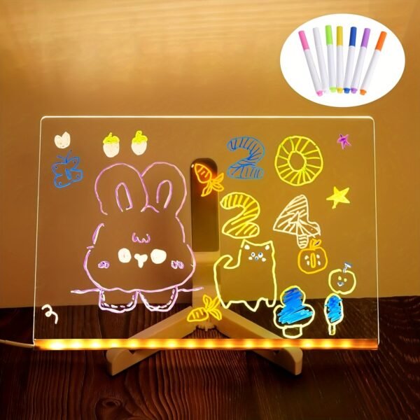 1pc USB LED Memo Board, with 7-color pen