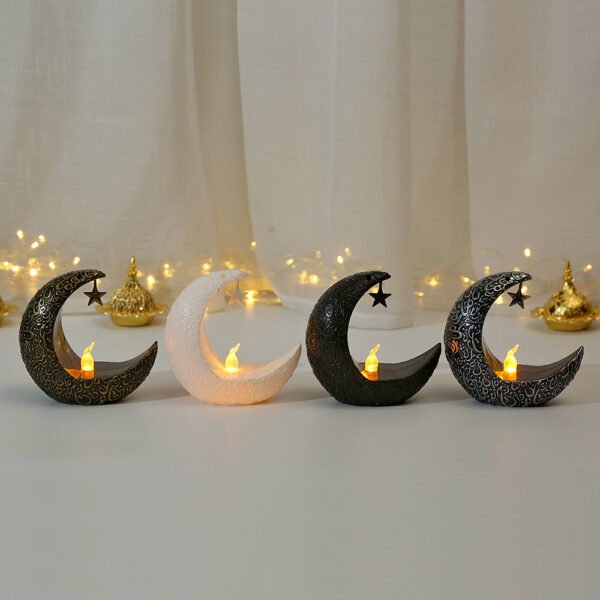 Star Moon Candlestick Arabian Lantern Electric Candle Lamp Storm - Image 6