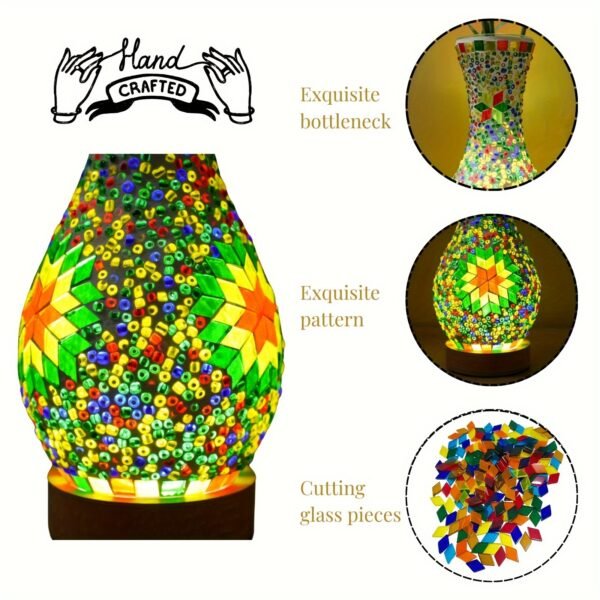 Handmade Turkish Moroccan Mosaic Vase Lamp - - Image 5