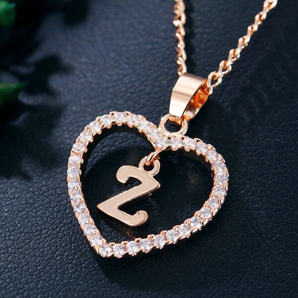 26 Letters Heart-shaped Zircon Pendant Necklace - Image 4