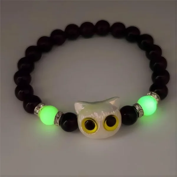 Cute Cartoon Big Eye Cat Luminous Bracelets - Image 4