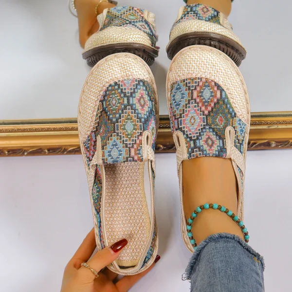 Women's Colorful Geometric Print Shoes - Image 3