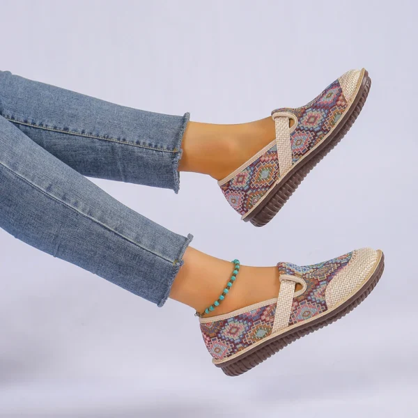 Women's Colorful Geometric Print Shoes - Image 4