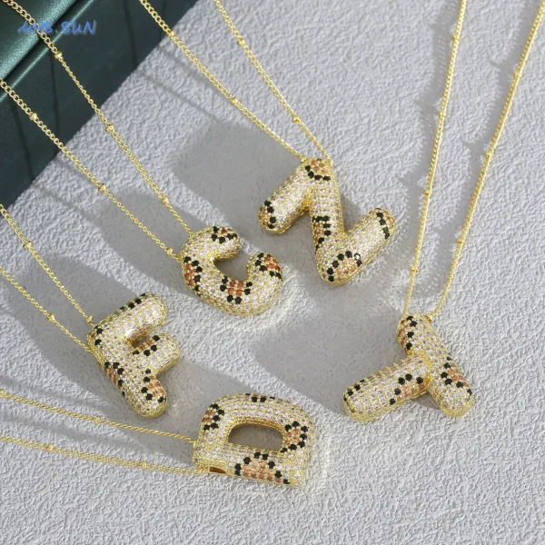 Luxury Leopard Print 26 Letter Necklaces