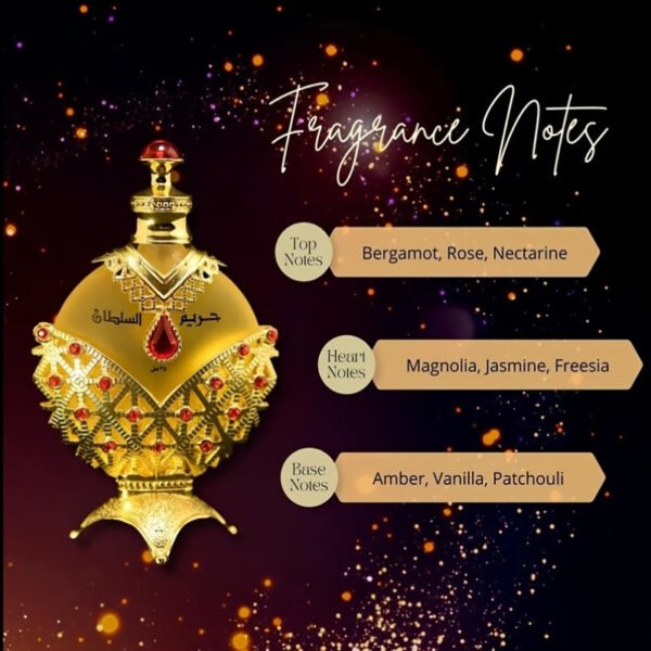 Khadlaj Hareem Al Sultan Golden Concentrated Perfume Oil Golden for Women, 1.18 Oz. - Trending Women'S Arabian Perfume Oil - Image 4