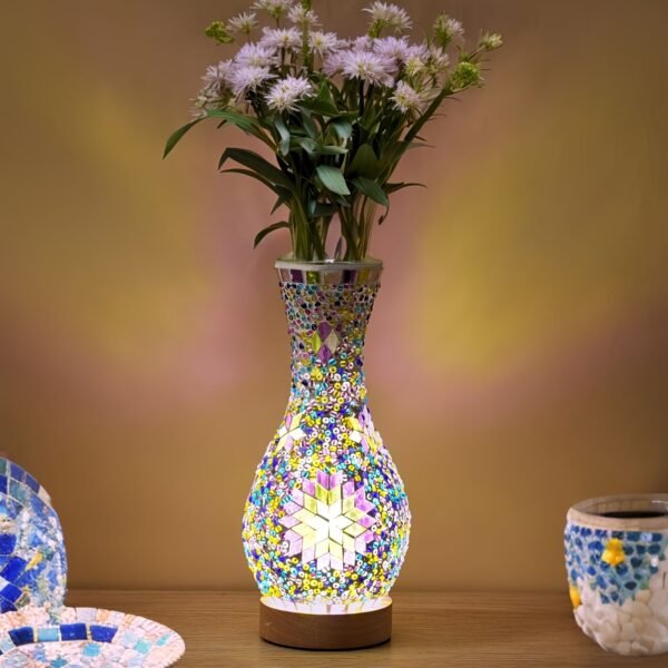 Handmade Turkish Moroccan Mosaic Vase Lamp - - Image 13