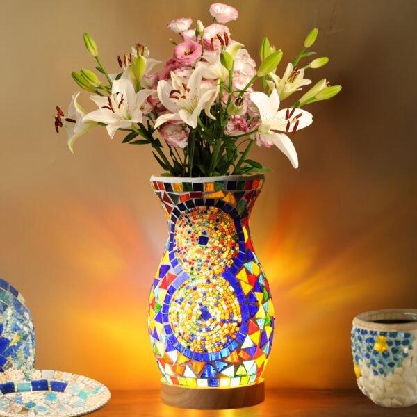 Handmade Turkish Moroccan Mosaic Vase Lamp - - Image 6