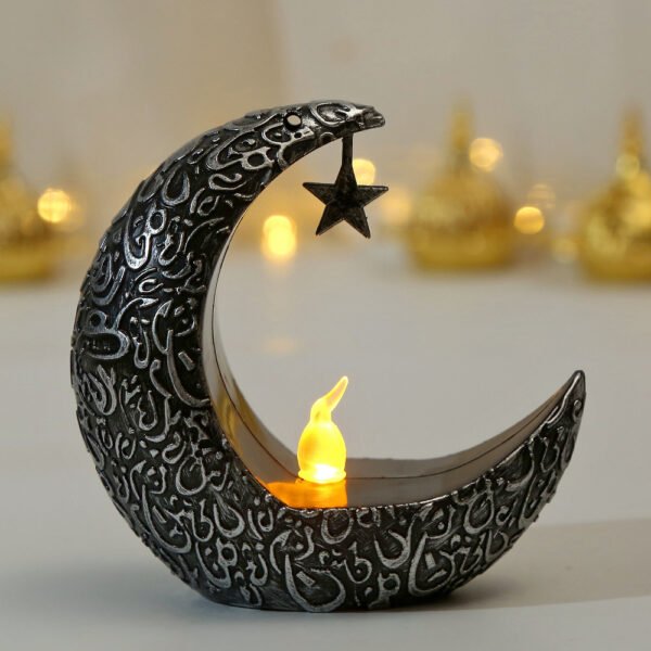 Star Moon Candlestick Arabian Lantern Electric Candle Lamp Storm - Image 9